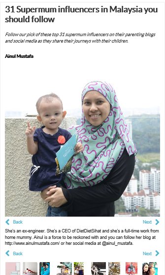 31 Supermum influencers  in Malaysia